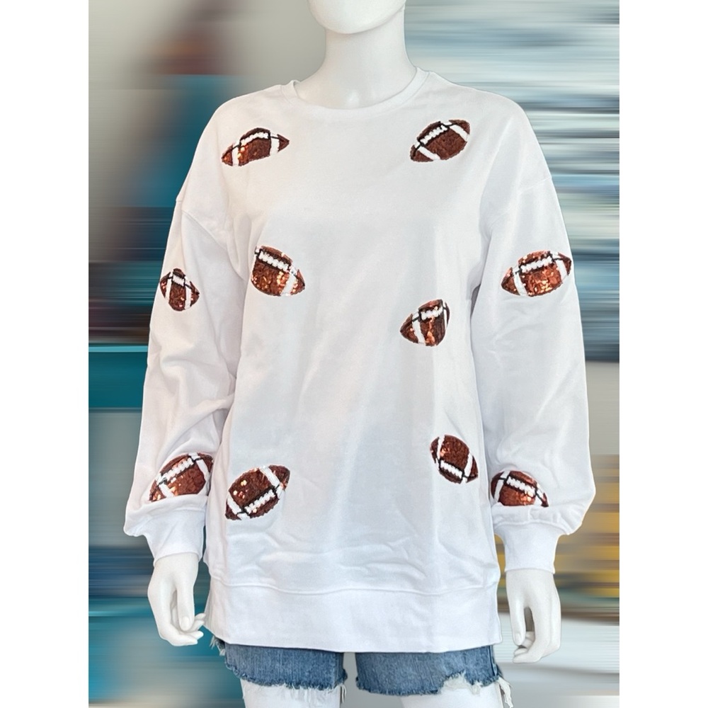 Sequin football oversized pull over sz S M L - Picture 5 of 5